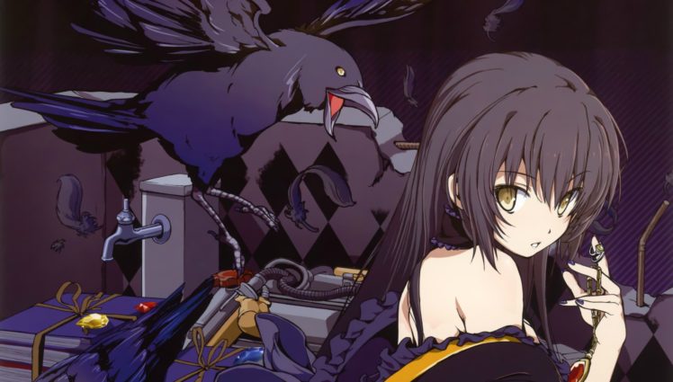 birds, Anime, Girls, Black, Hair, Scans, Aka, Ringo, Original, Characters HD Wallpaper Desktop Background