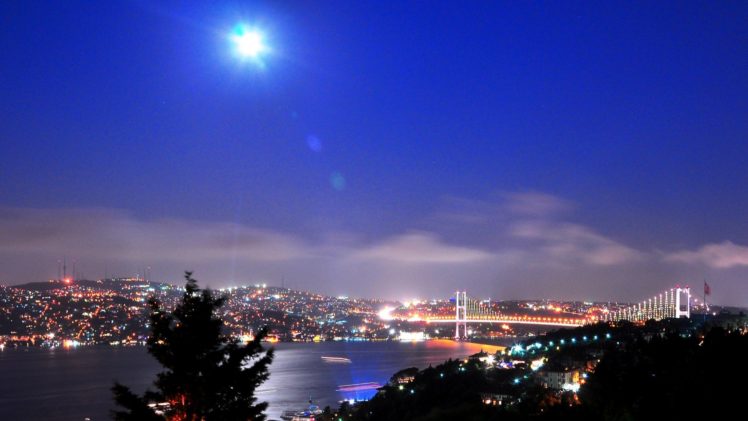 cityscapes, Night, Turkey, Istanbul, Bosphorus, Cities HD Wallpaper Desktop Background