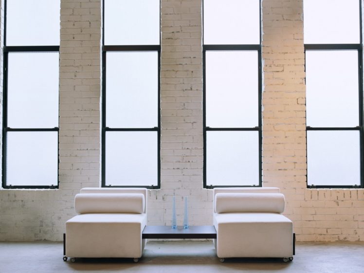 chairs, Cushion, Window, Panes, Brick, Wall, Vases, Interior, Design HD Wallpaper Desktop Background