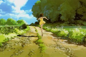 paths, My, Neighbour, Totoro, Running, Yellow, Dress