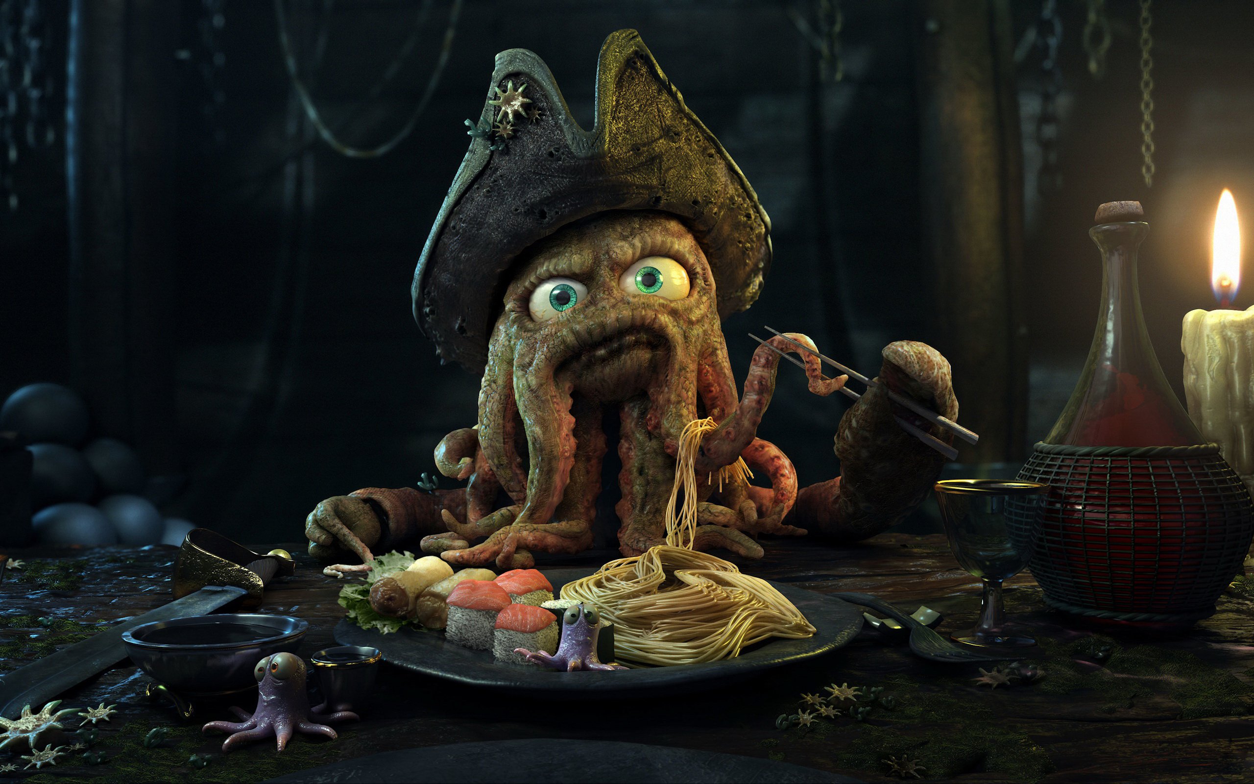 pirates, Octopuses, Pirates, Of, The, Caribbean, Flying, Dutchman, Davy, Jones Wallpaper