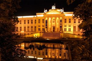 night, Lights, Hungary, Museum, Szeged