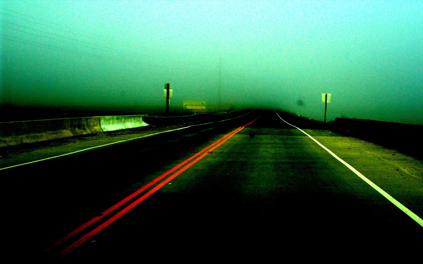 fog, Roads Wallpaper