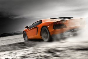 cars, Smoke, Home, Lamborghini, Dust, Roads, Lamborghini, Aventador, Orange, Cars, Lamborghini, Aventador, Lp700 4