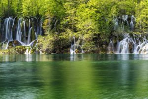green, Water, Landscapes, Nature, Trees, White, Forests, Wonder, Lakes, Waterfalls, Rivers, Lagoon