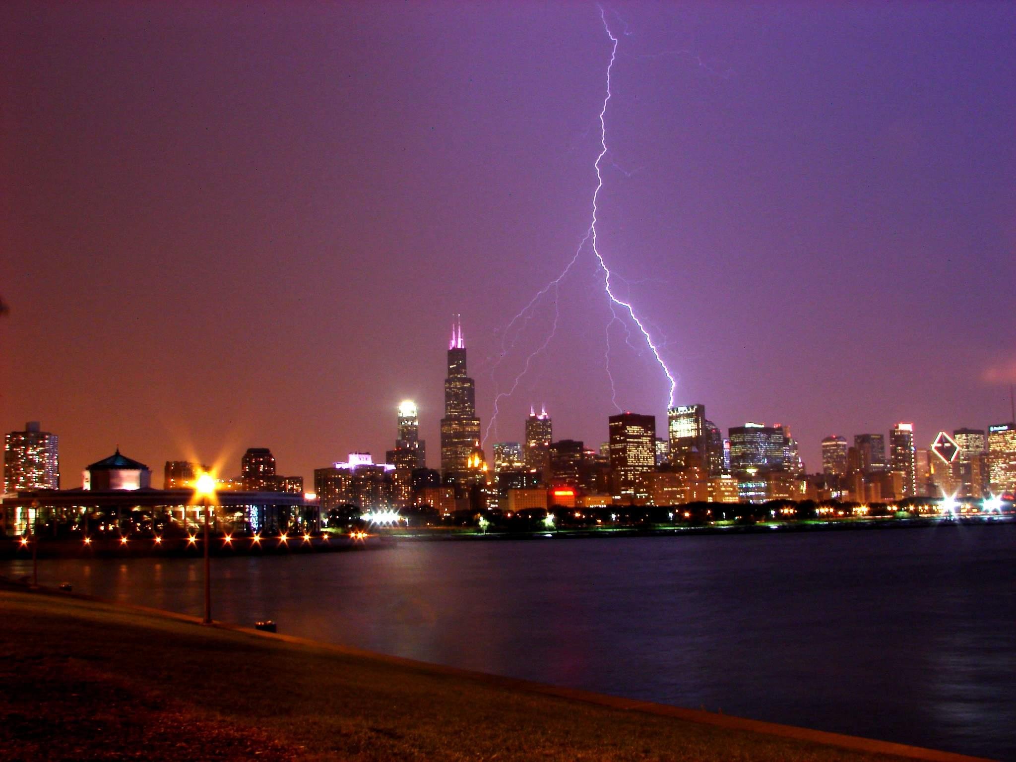 cityscapes, Architecture, Weather, Buildings, Lightning Wallpaper