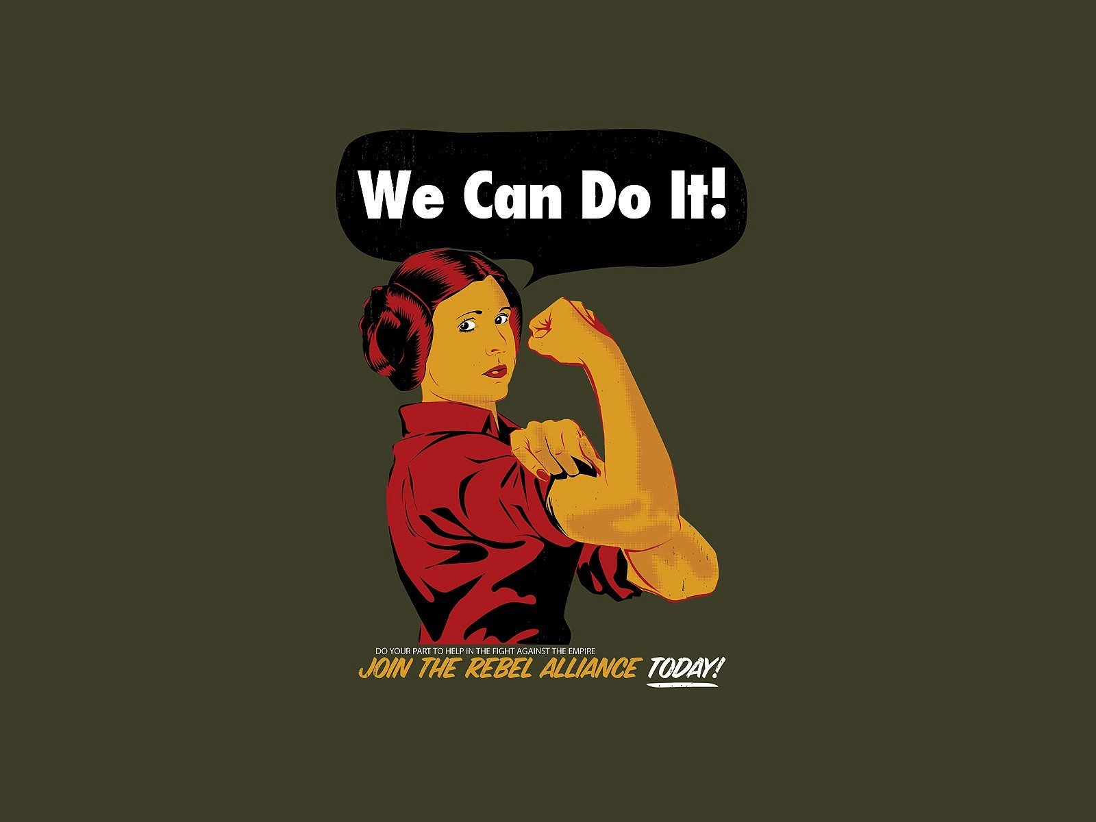 minimalistic, Propaganda, Parody, Leia, Organa Wallpaper