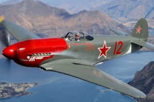 yakovlev, Yak 3, Soviet, Fighter, Aircraft, World, War, Ii, Military, Airplane, Pilot, People, Men, Males, Color, Contrast, Flight, Fly, Lakes, Rivers, Landscapes, Mountains, Wings