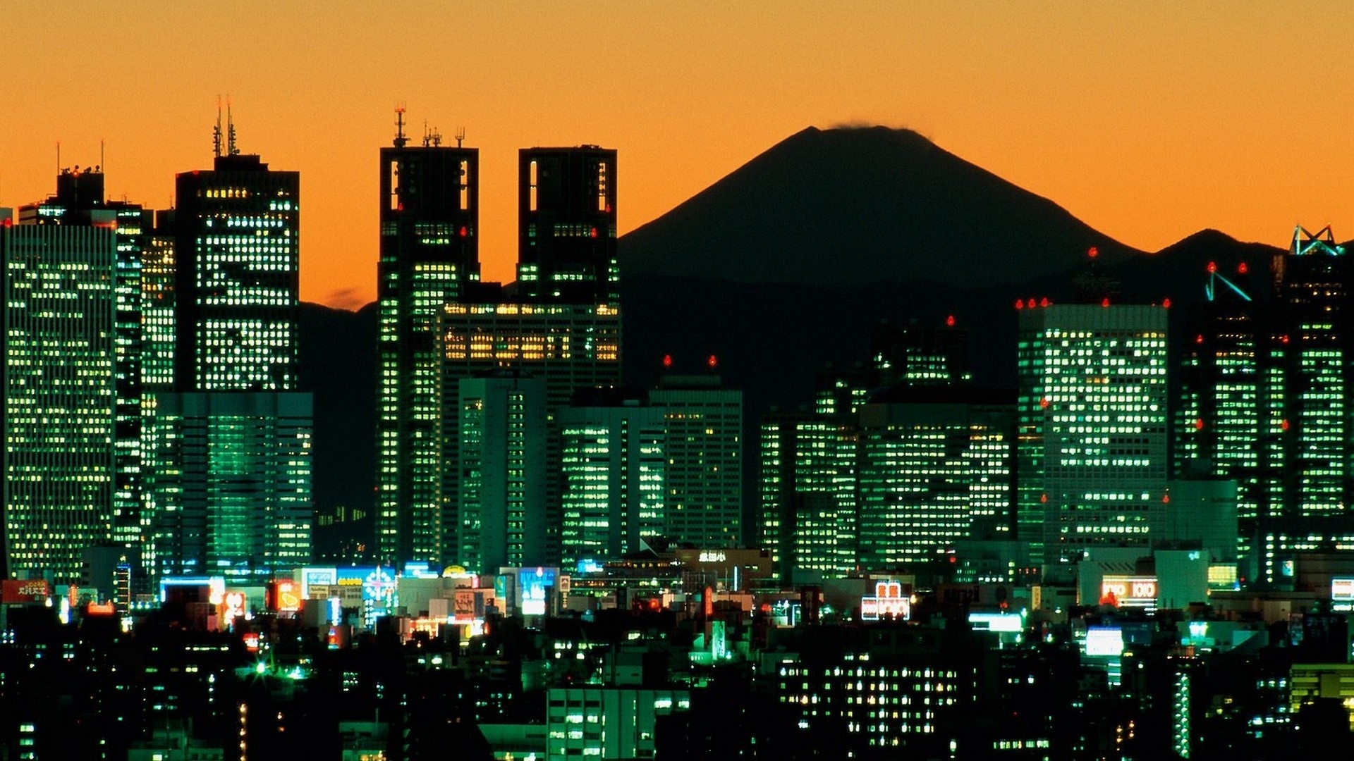 japan, Mount, Fuji, Tokyo, World, Cities, Architecture, Buildings, Skyscraper, Window, Lights, Night, Dusk, Mountains, Volcano, Sunset, Sunrise, Sky Wallpaper