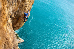 climbing, Sports, Nature, Rope, Man, Men, Males, Cliff, Mountains, Ocean, Sea, Water, Sparkle