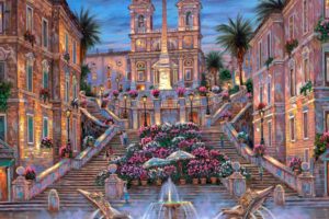 robert, Finale, Rome, Spanish, Steps, Paintings, Detail, Place, Italy, Flowers, Architecture, Buildings, Cathedral, Church, Color, Art, Artistic, Sky, Clouds, Stairs, Window, Statue, Trees, Fountain, Water