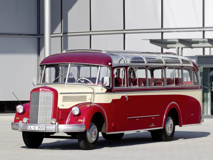 1951, Mercedes, Benz, O, 3500, Kassbohrer, Bus, Transport, Semi, Tractor, Retro HD Wallpaper Desktop Background