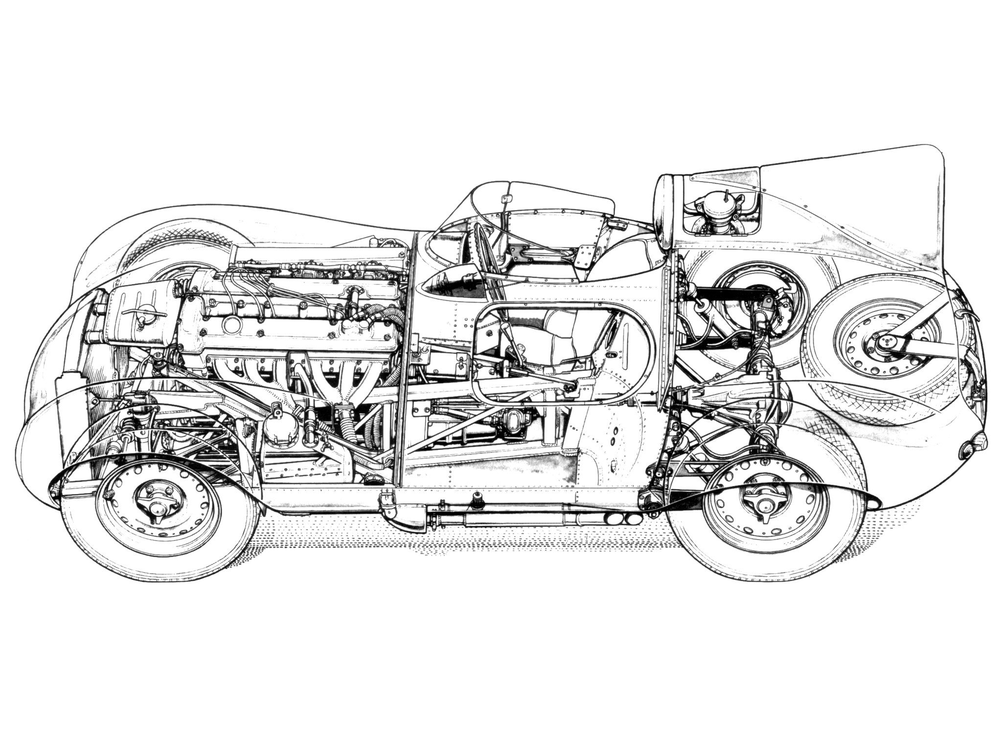 1955, Jaguar, D type, Race, Racing, Retro, Interior, Engine Wallpaper