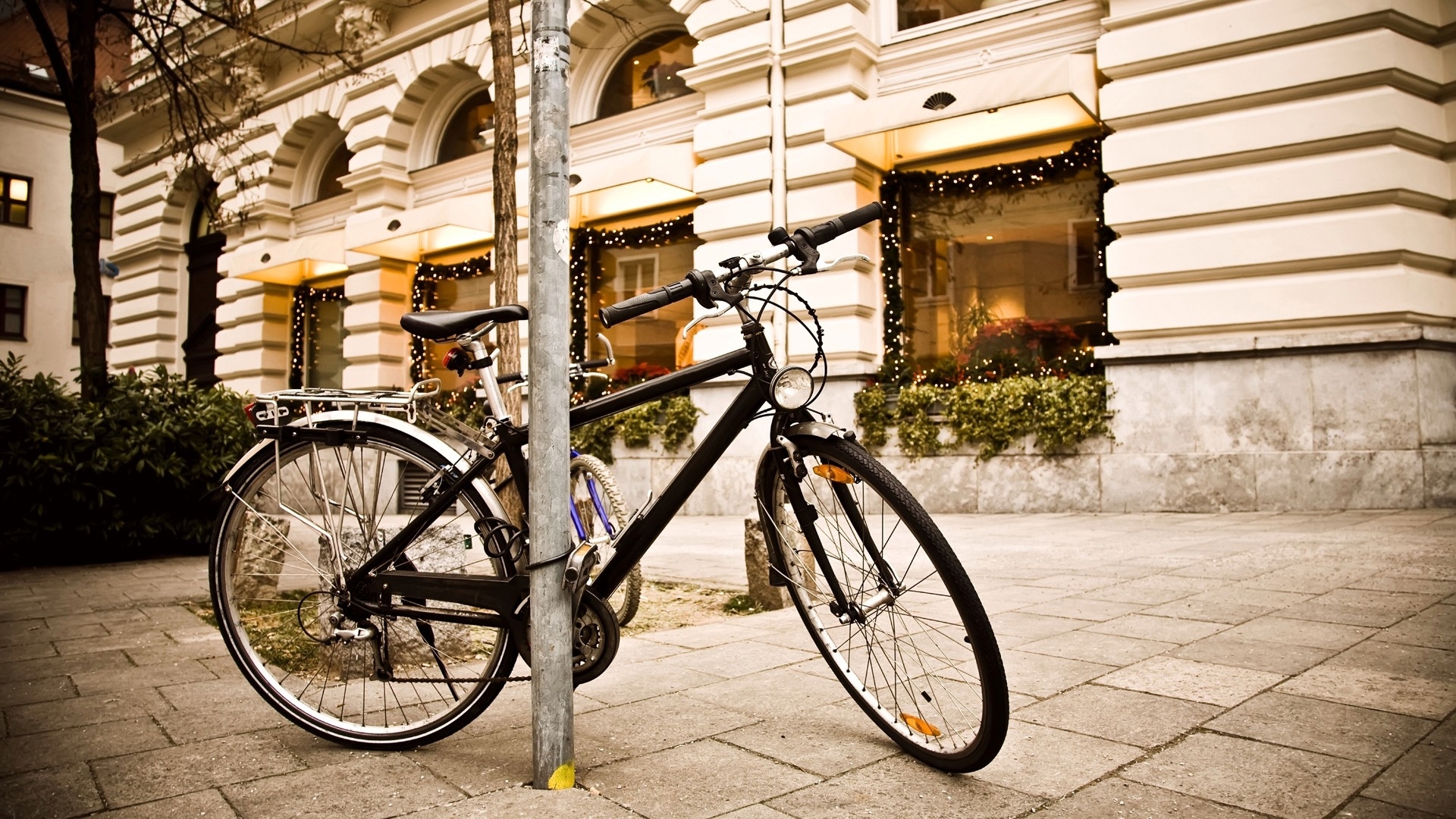 vehicles, Bicycle, Bike, Transpo, Wheels, Spokes, Architecture, Buildings, Sidewalk, Window Wallpaper