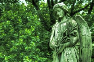 cemetery, Statue, Bronze, Angel, Wings, Grave, Green, Monument, Gothic, Religion