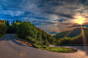 world, Architecture, Roads, Street, Nature, Landscapes, Mountains, Trees, Forest, Sky, Clouds, Sunrise, Sunset, Sunlight, Sunbeam