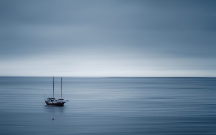 vehicles, Boats, Ship, Sailing, Sailboat, Alone, Ocean, Sea, Wate, Nature, Seascape, Sky, Clouds, Mood, Bokeh HD Wallpaper Desktop Background