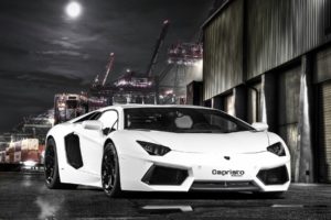 capristo, Lamborghini, Aventador, Lp700 4, Vehicles, Cars, Auto, White, Night, Architecture, Crane, Port, Dark