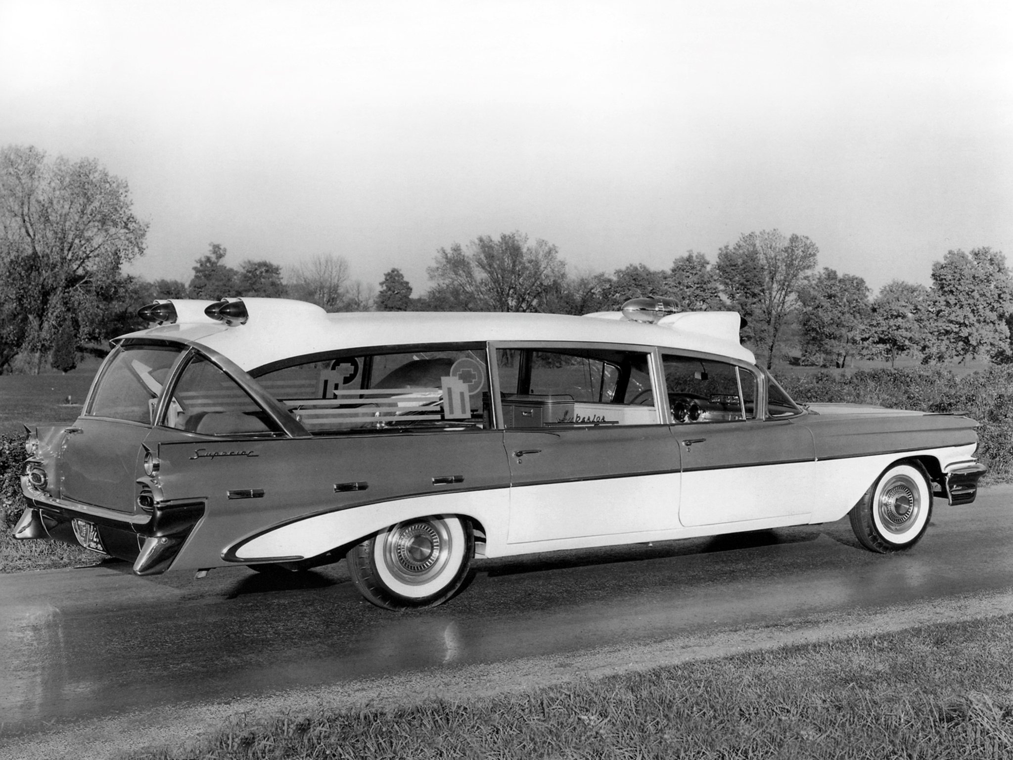 1959, Superior, Pontiac, Criterion, Ambulance, Emergency, Stationwaqgon, Retro Wallpaper