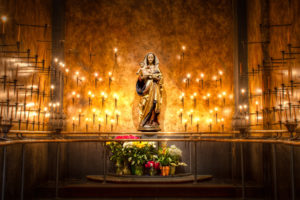 virgin, Mary, Church, Of, Santa, Maria, Sopra, Minerva, Candles, Fire, Flames, Cathedral, Church, Religion, Cathilic, Christian, Jesus, Babies, Room, Architecture, Flowers, Hdr, Color