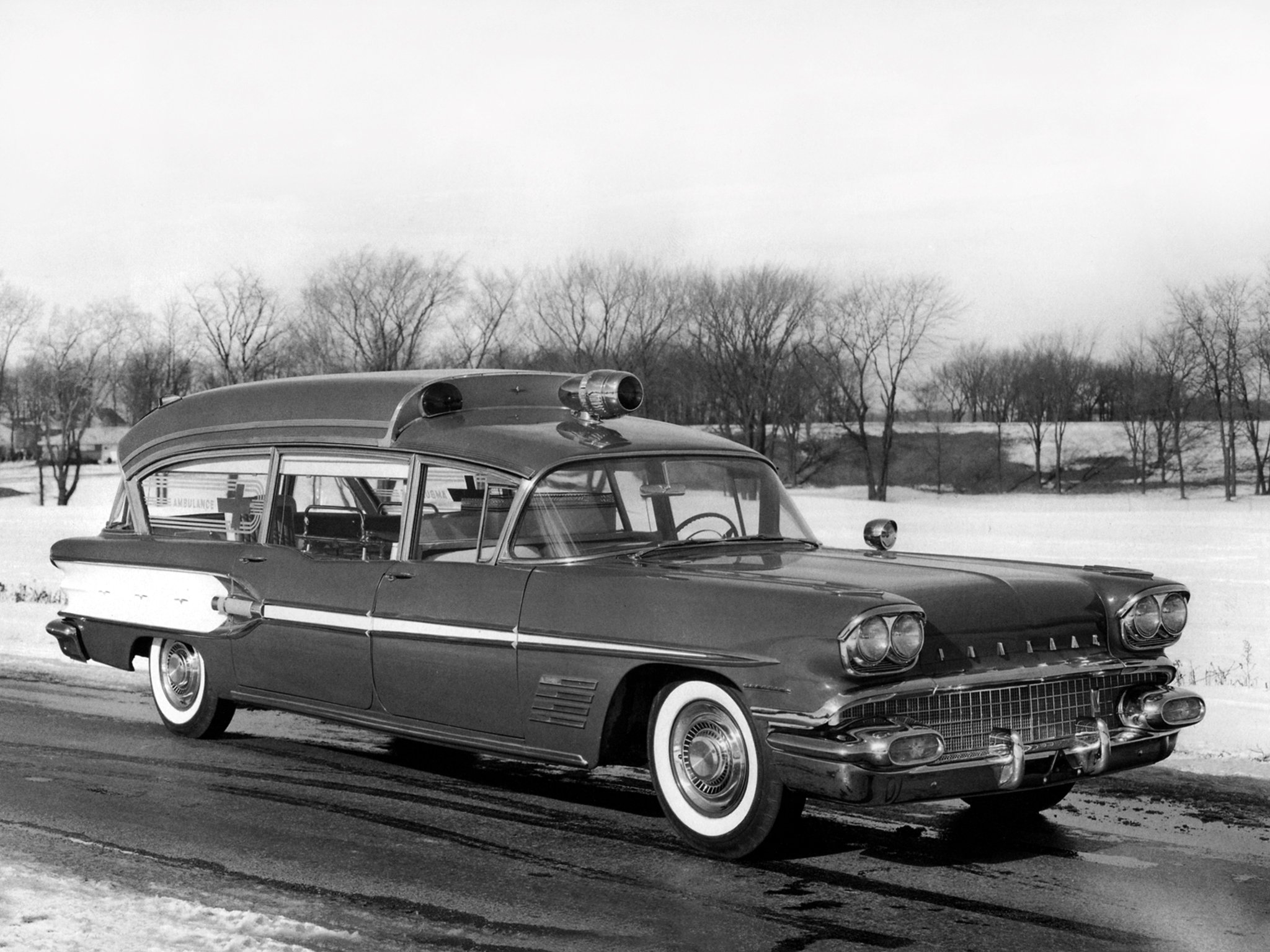 1958, Superior, Pontiac, Criterion, Super, Headroom, Ambulance, Stationwagon, Emergency, Retro Wallpaper