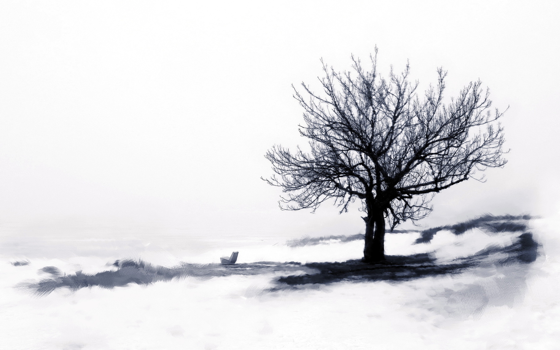 mood, Emotion, Sad, Sorrow, Reflect, Time, Black, White, Art, Artistic, Landscape, Trees, Grass, Bench, Surreal, Reflection, Dream, Alone Wallpaper