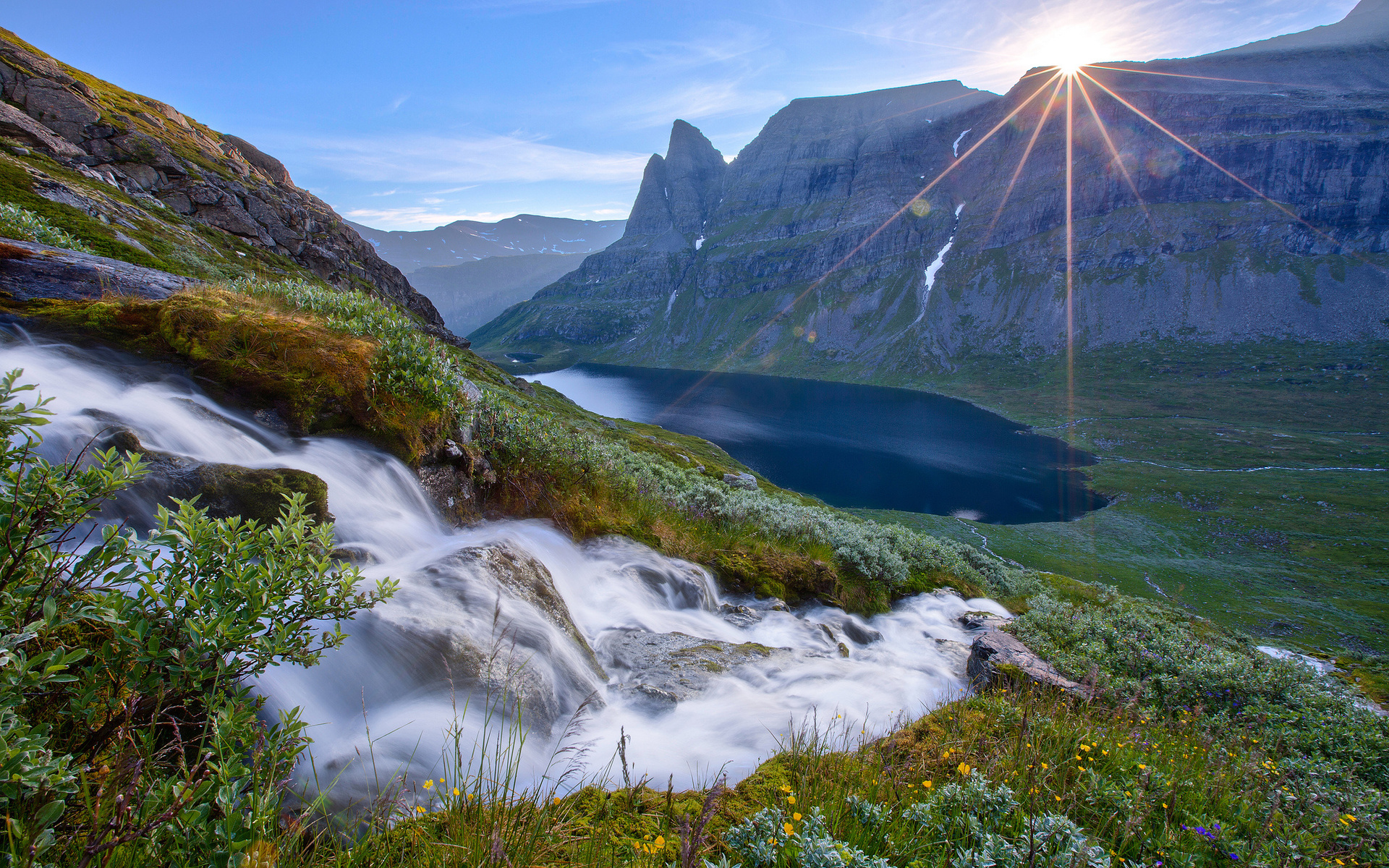 nature, Landscapes, Waterfall, Rivers, Stream, Water, Hill, Mountains