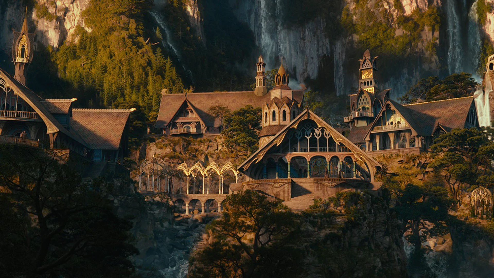 movies, Houses, The, Hobbit, Fictional, Landscapes, Rivendell Wallpapers HD  / Desktop and Mobile Backgrounds