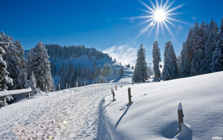 nature, Landscapes, Mountain, Roads, World, Winter, Snow, Winter, Seasons, Sun, Sunlight, Bright, White HD Wallpaper Desktop Background