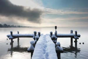 nature, Lakes, Water, Reflection, Dock, Pier, Winter, Snow, Seasons, Cold, Animals, Birds, Duckes, Sky, Clouds, Shore, Coast, Trees