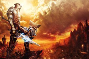 flames, Video, Games, Clouds, Sun, Fire, Weapons, Hammer, Video, Armor, Magic, Sunlight, Warriors, Reckoning, Kingdoms, Of, Amalur, Swords, Torch, Game