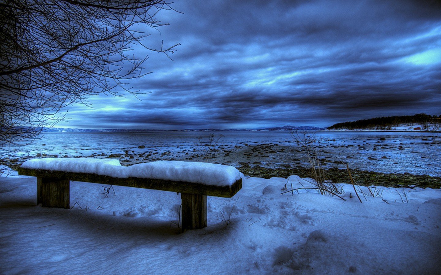 cold, Bench Wallpaper