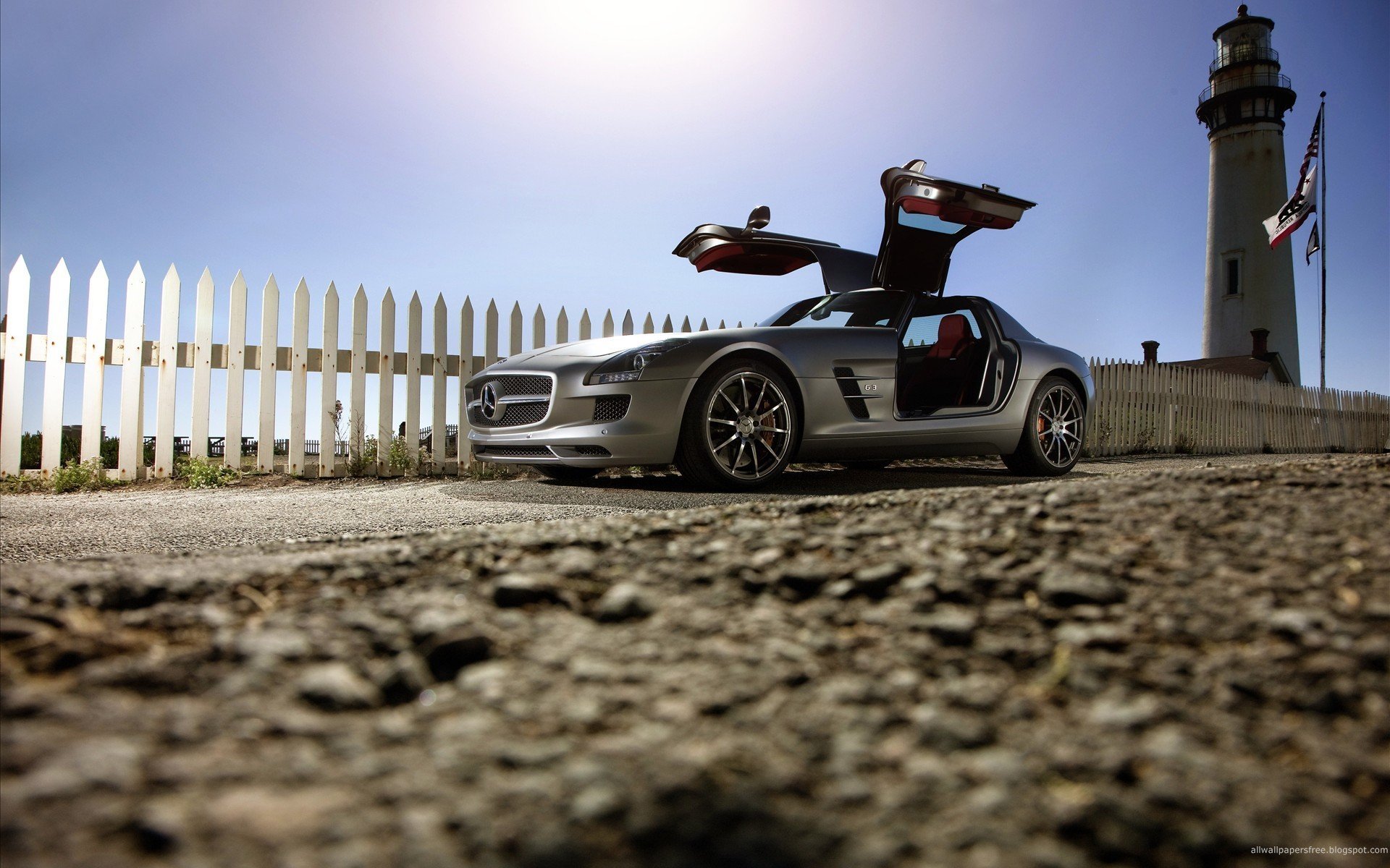 cars, Lighthouses, Vehicles, Wheels, Sports, Cars, Mercedes benz, Sls, Amg, Luxury, Sport, Cars, Gull wing, Door Wallpaper