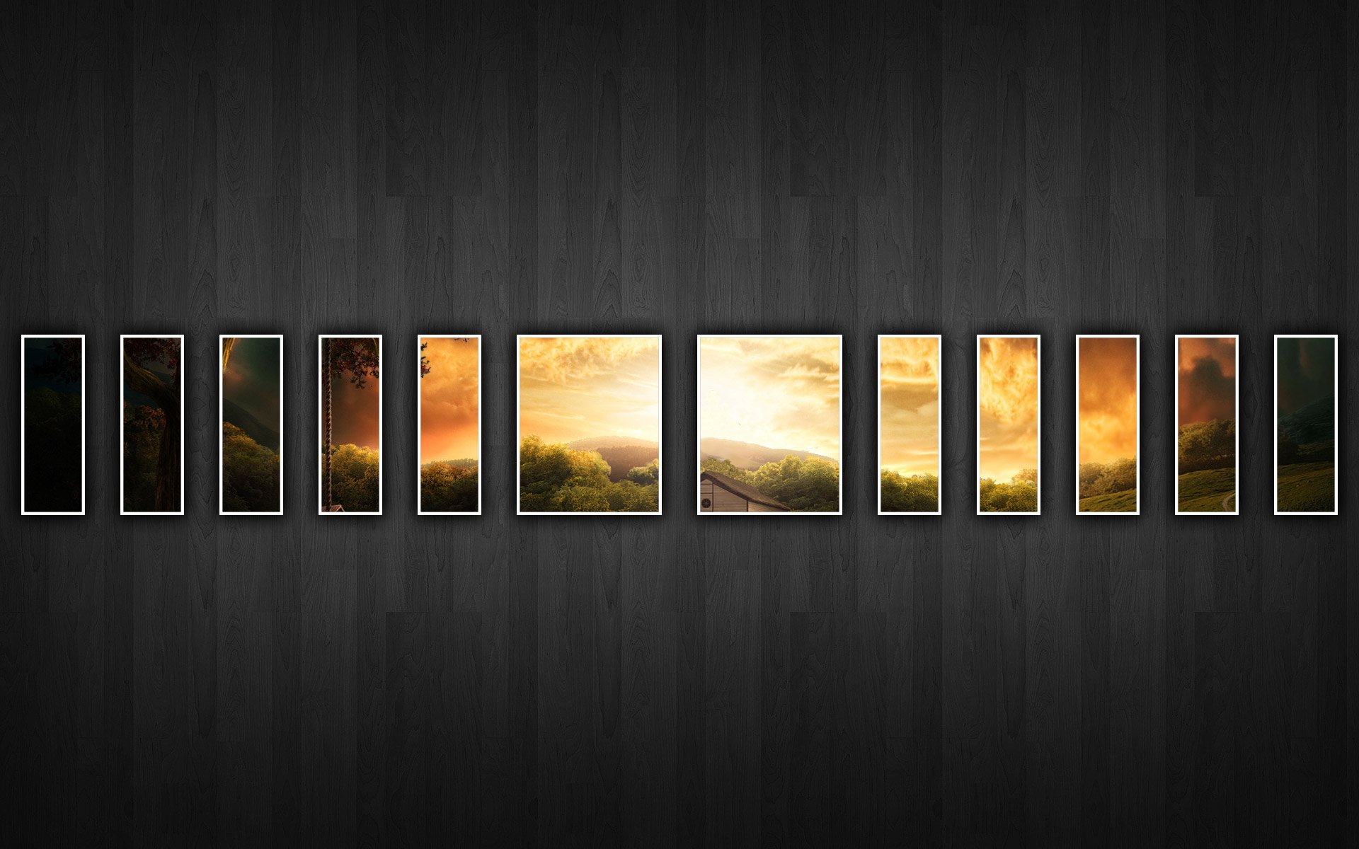 sunset, Wood, Wood, Panels Wallpaper