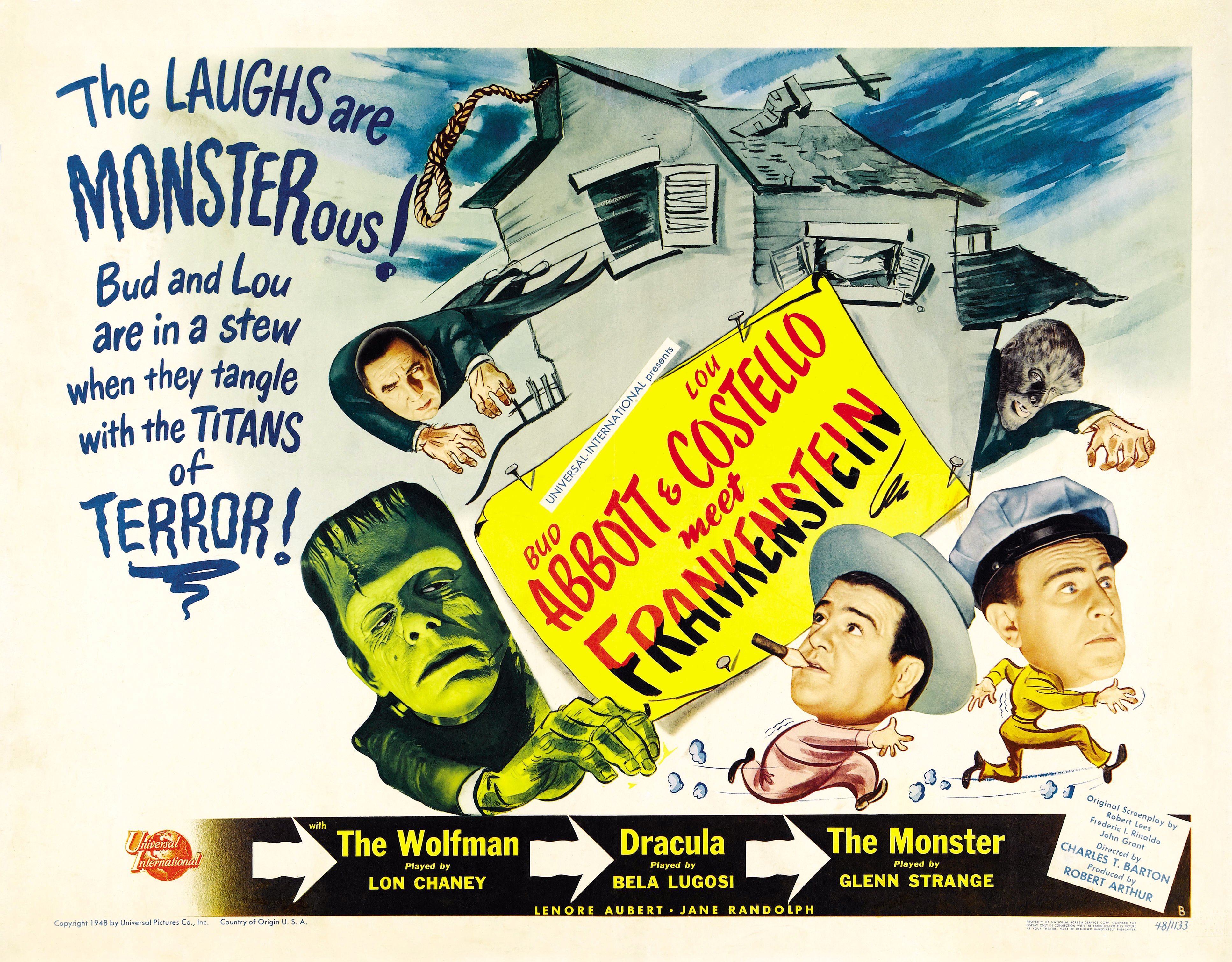 abbott, And, Costello, Comedy, Retro, Televion, Movie, Film, Poster, Frankenstein, Halloween Wallpaper