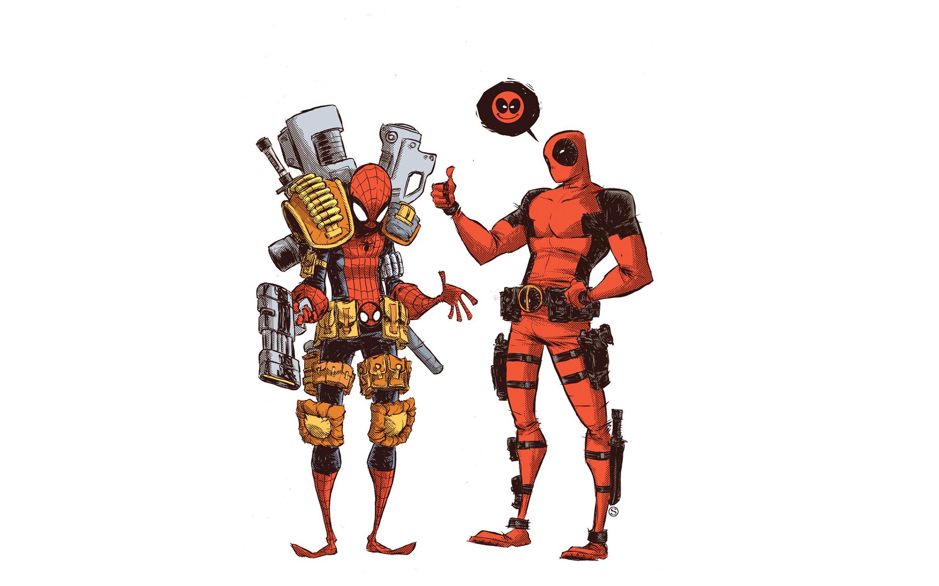 spider man, Deadpool, Wade, Wilson, Simple, Background Wallpaper