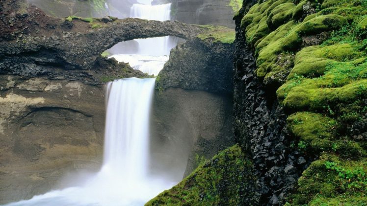 landscapes, Iceland, Moss, Waterfalls HD Wallpaper Desktop Background