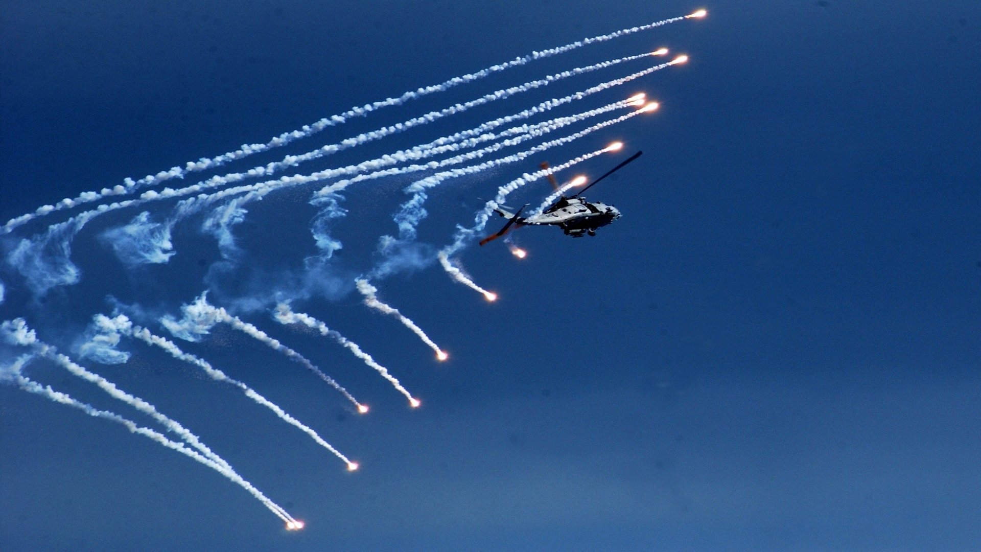 aircraft, Military, Helicopters, Vehicles, Flares, Contrails Wallpaper