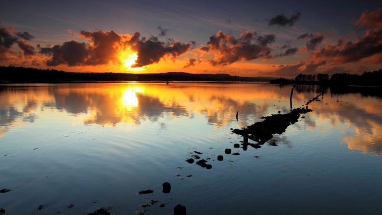 water, Sunset, Landscapes, Sun HD Wallpaper Desktop Background
