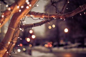 bokeh, Trees, Lights, Holidays, Sparkle, Roads, Macro, Close, Up, Cities, Architecture, Buildings, Mood