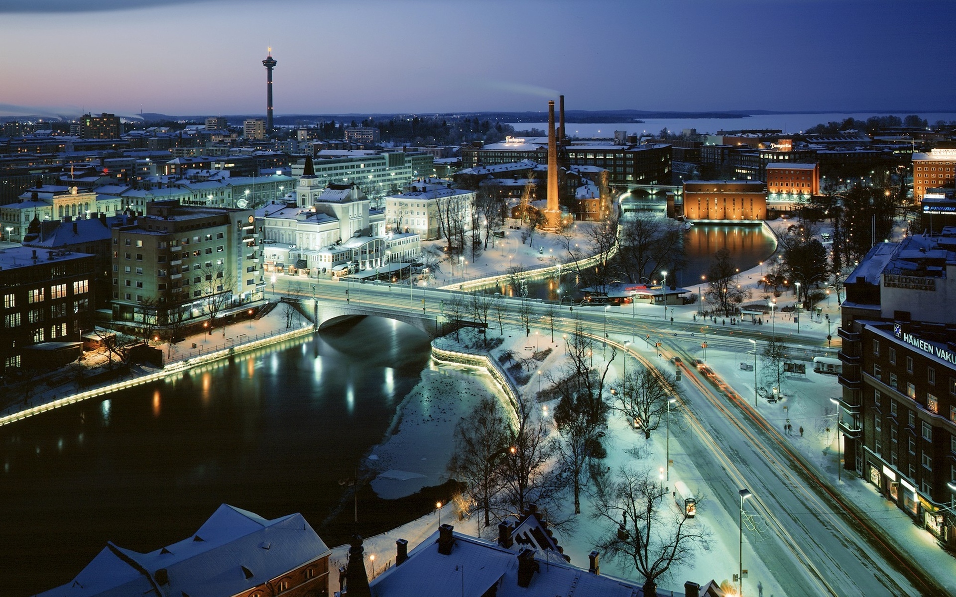 tampere, Finland, World, Architecture, Buildings, Cities, Tower, Hdr, Bridges, Roads, Skyline, Cityscape, Panorama, Rivers, Winter, Snow, Seasons Wallpaper
