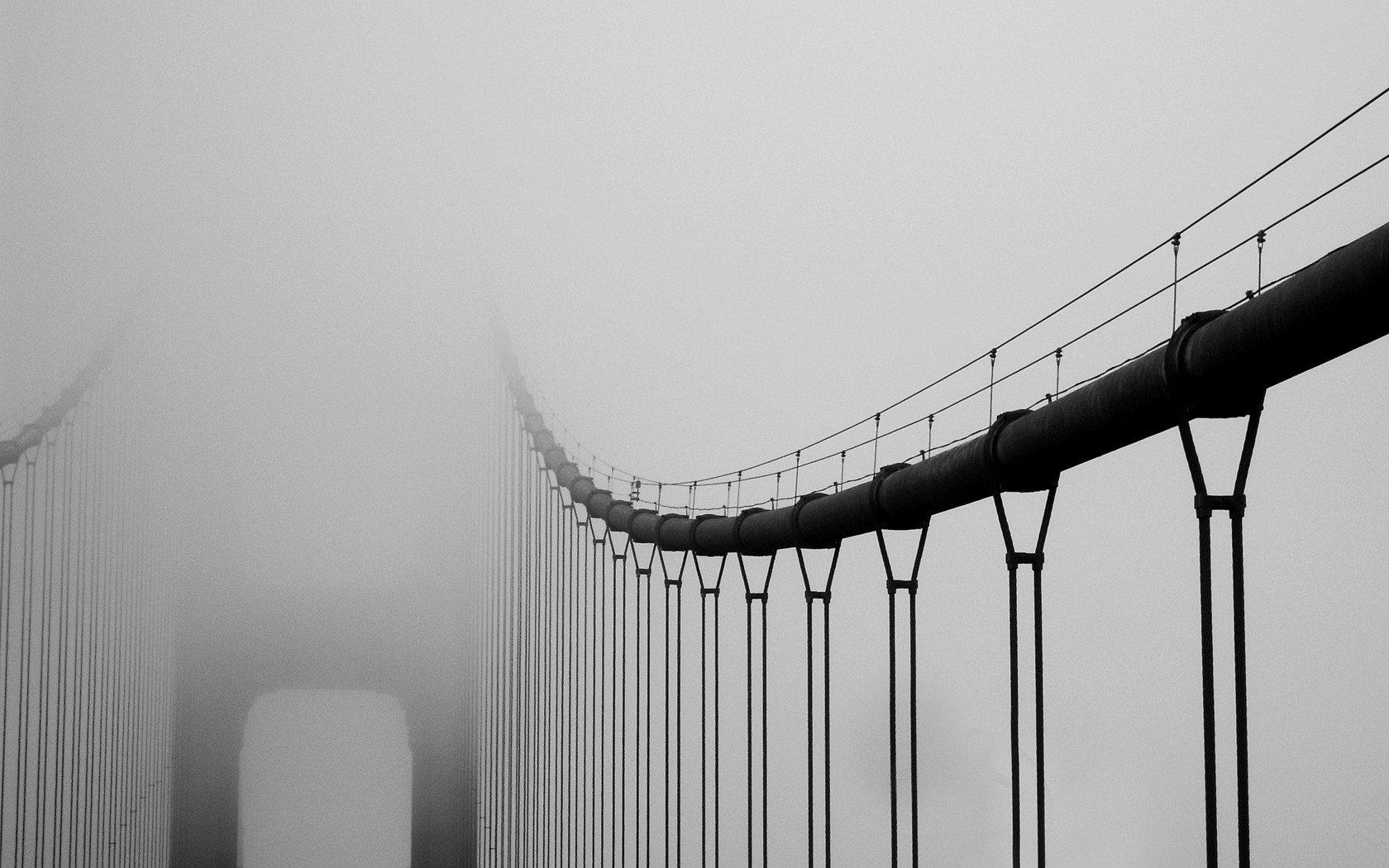fog, Bridges, Lines Wallpaper
