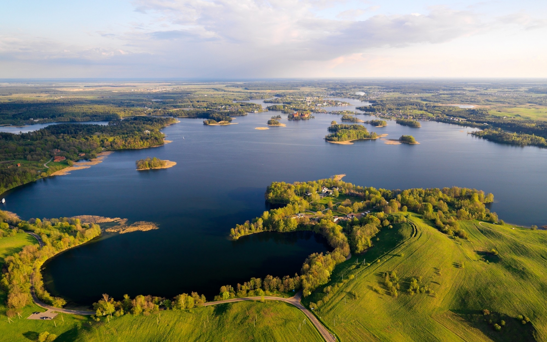 nature, Landscapes, Lakes, Trees, Rustic, Town, Cities, Sky, Lakes, Scenic, Roads Wallpaper