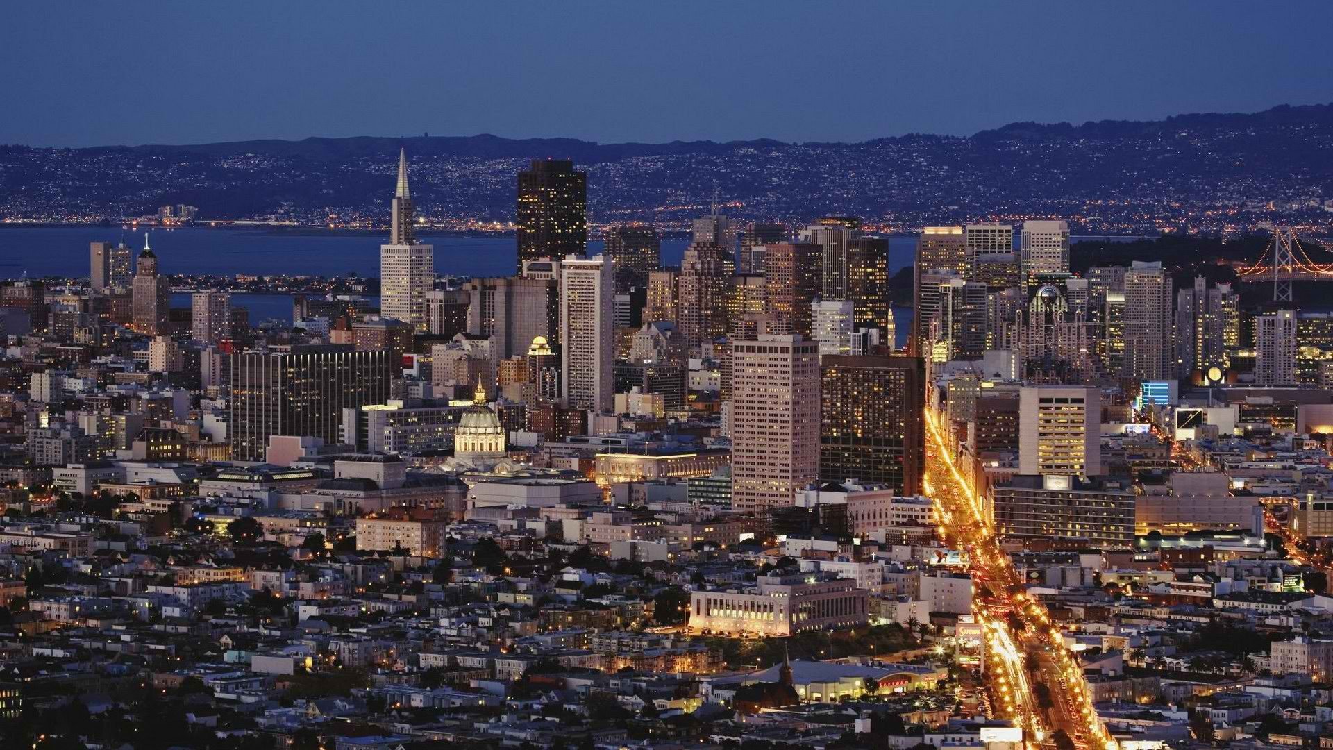 skylines, San, Francisco, Twin, Peaks, Dusk Wallpaper