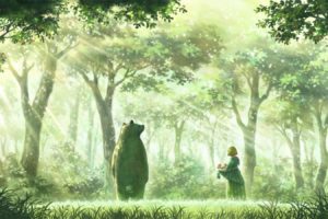 original, Animal, Bear, Dress, Forest, Grass, Original, Scenic, Shirakaba, Toshiharu, Tree