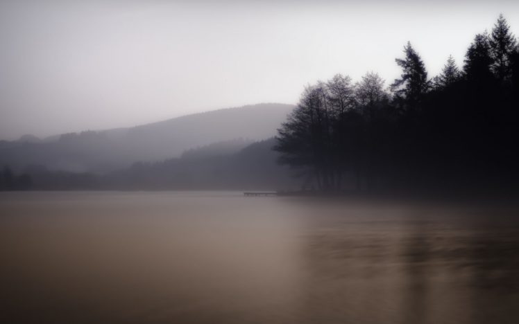 nature, Landscapes, Lakes, Trees, Forest, Fog, Sky HD Wallpaper Desktop Background