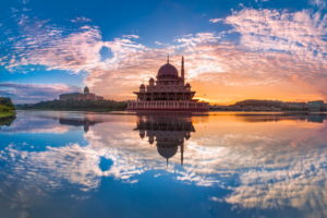 malaysia, Putrajaya, World, Architecture, Buildings, Hdr, Lakes, Rivers, Water, Reflection, Sky, Clouds, Sunrise, Sunset, Cities