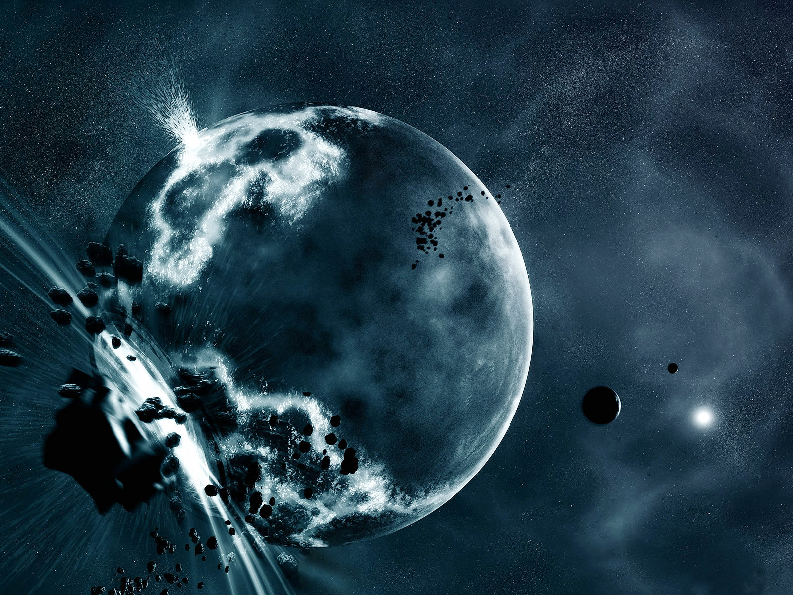 sci, Fi, Science, Space, Stars, Planets, Asteroids, Comet, Collision, Apocalyptic, Explosion, Cg, Digital, Art Wallpaper