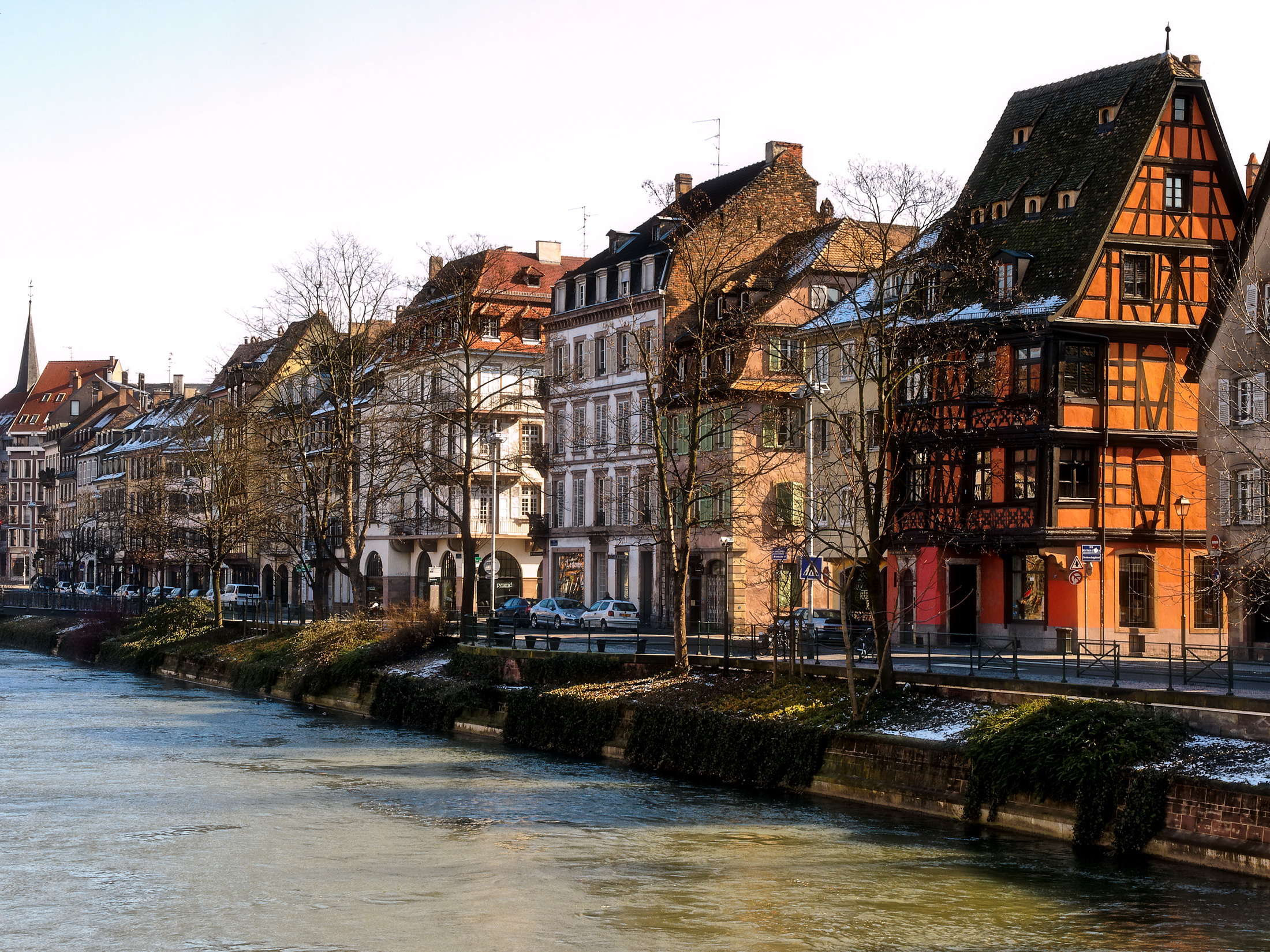 france, Strasbourg, World, Architecture, Buildings, Apartments, Houses, Rivers, Canal, Winter, Snow, Seasons, Europe Wallpaper