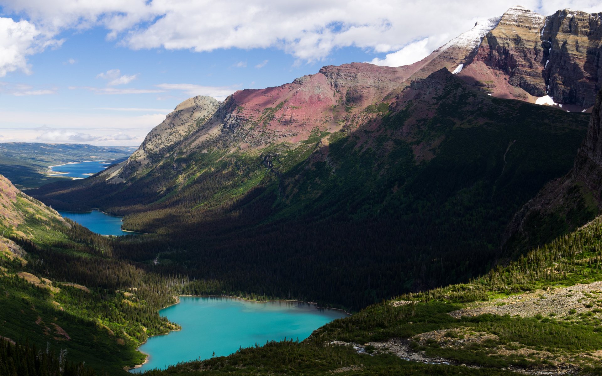 nature, Landscapes, Lakes, Water, Alpine, Mountains, Trees, Forest, Sky, Clouds Wallpaper